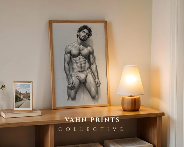 Elegant Nude Male Figure Wall Art Clean Minimal Style