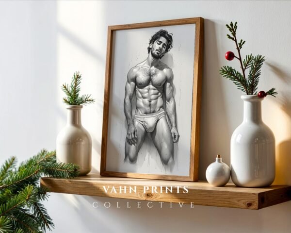 Elegant Nude Male Figure Wall Art Clean Minimal Style
