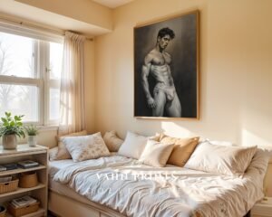 Male Nude Body Art Illustration Wall Decor Modern