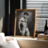Male Nude Body Art Illustration Wall Decor Modern