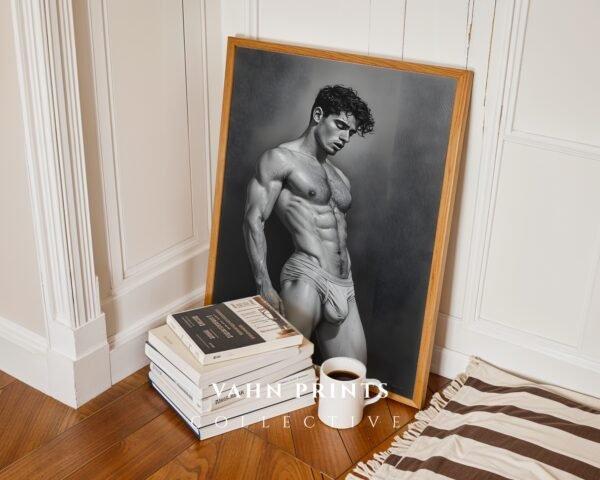 Male Nude Body Art Illustration Wall Decor Modern