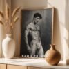 Male Nude Body Art Illustration Wall Decor Modern