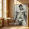 Minimal Nude Male Gesture Drawing Wall Art