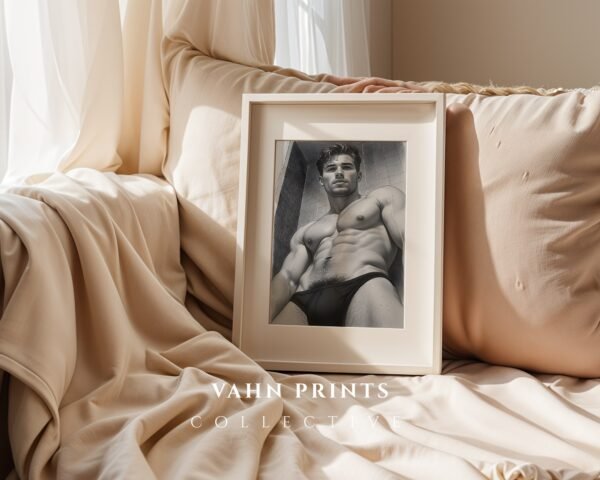 Male Nude Line Illustration Art Print Clean Design