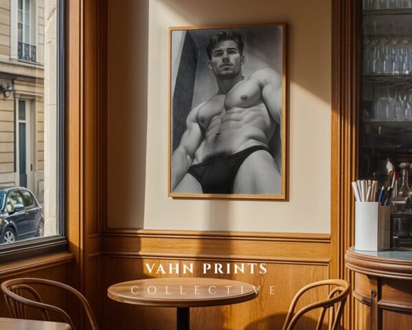 Male Nude Line Illustration Art Print Clean Design