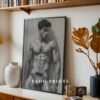 Modern Nude Male Figure Wall Art Artistic Sketch