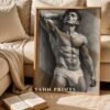 Male Nude Figure Drawing Wall Art Contemporary Decor