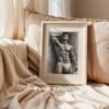 Male Nude Figure Drawing Wall Art Contemporary Decor