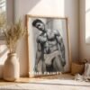 Stylish Nude Male Line Drawing Art Print Modern