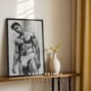 Stylish Nude Male Line Drawing Art Print Modern