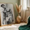 Stylish Nude Male Line Drawing Art Print Modern