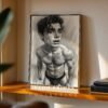Male Nude Body Study Illustration Wall Art Minimalist