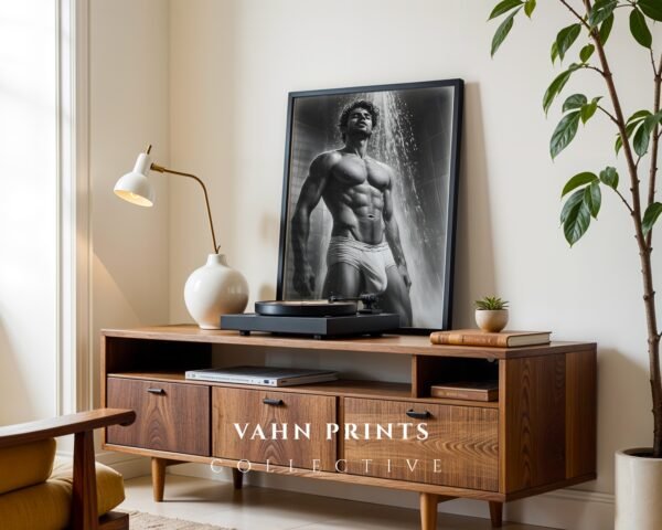 V43c_m9 Clean Nude Male Figure Wall Art Line Design