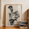 Male Nude Anatomy Line Drawing Art Print Modern