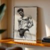 Male Nude Anatomy Line Drawing Art Print Modern