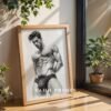 Male Nude Anatomy Line Drawing Art Print Modern