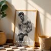 Male Nude Anatomy Line Drawing Art Print Modern