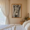 Elegant Nude Male Illustration Wall Art Minimalist