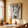 Elegant Nude Male Illustration Wall Art Minimalist