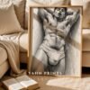 Elegant Nude Male Illustration Wall Art Minimalist