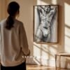 Elegant Nude Male Illustration Wall Art Minimalist