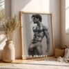 Male Nude Figure Sketch Wall Art Contemporary Design