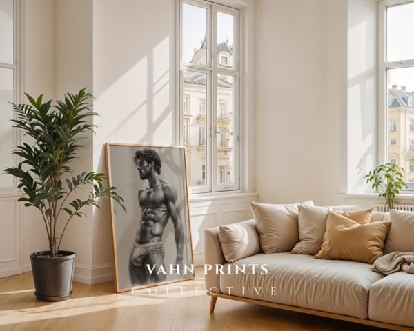 Male Nude Figure Sketch Wall Art Contemporary Design