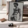 Male Nude Figure Sketch Wall Art Contemporary Design