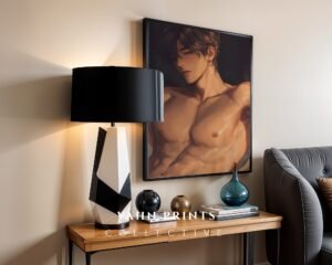 Modern Nude Male Body Line Art Wall Decor