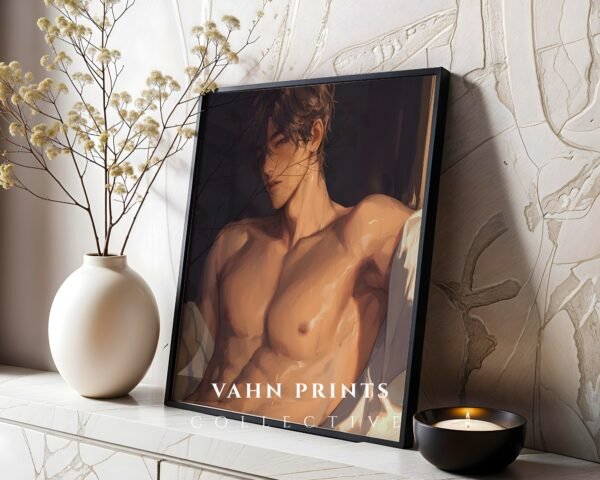 V47c_m10 Modern Nude Male Body Line Art Wall Decor