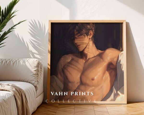 V47c_m5 Modern Nude Male Body Line Art Wall Decor