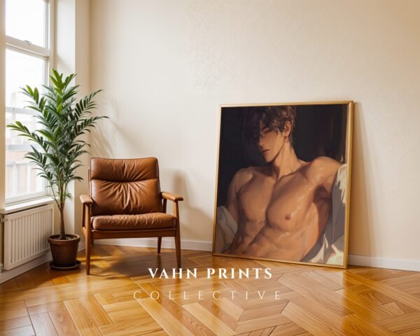 V47c_m8 Modern Nude Male Body Line Art Wall Decor