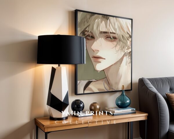 Male Figure Wall Art Muscular Handsome Man Ethereal Romance Printable Digital Download