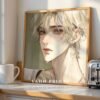 Male Figure Wall Art Muscular Handsome Man Ethereal Romance Printable Digital Download
