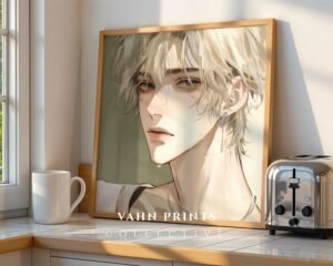 Male Figure Wall Art Muscular Handsome Man Ethereal Romance Printable Digital Download