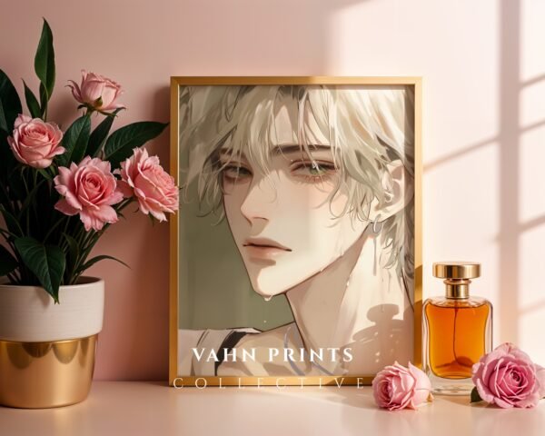 Male Figure Wall Art Muscular Handsome Man Ethereal Romance Printable Digital Download