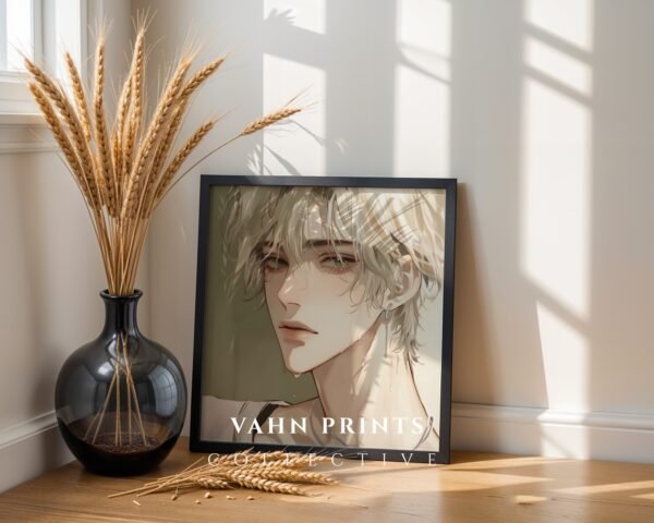 Male Figure Wall Art Muscular Handsome Man Ethereal Romance Printable Digital Download