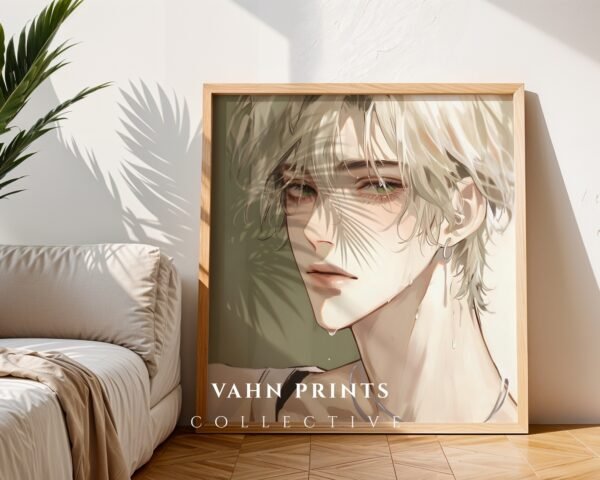 Male Figure Wall Art Muscular Handsome Man Ethereal Romance Printable Digital Download