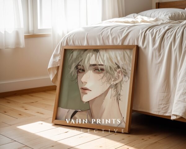 Male Figure Wall Art Muscular Handsome Man Ethereal Romance Printable Digital Download