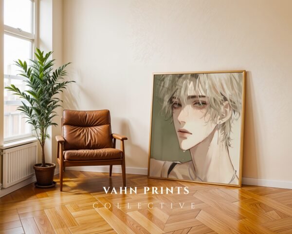 Male Figure Wall Art Muscular Handsome Man Ethereal Romance Printable Digital Download