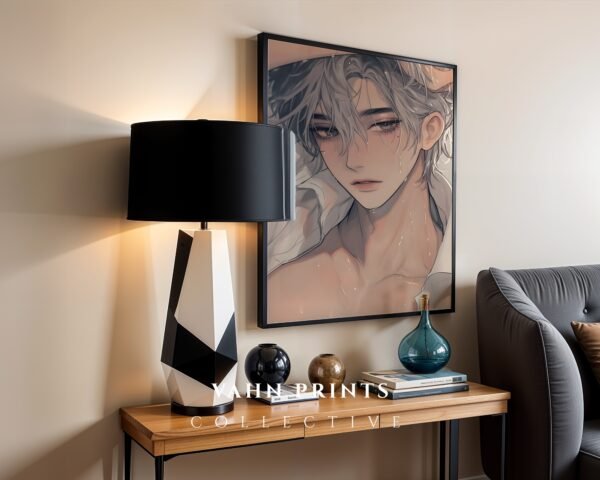 Minimal Nude Male Illustration Art Print Clean Style