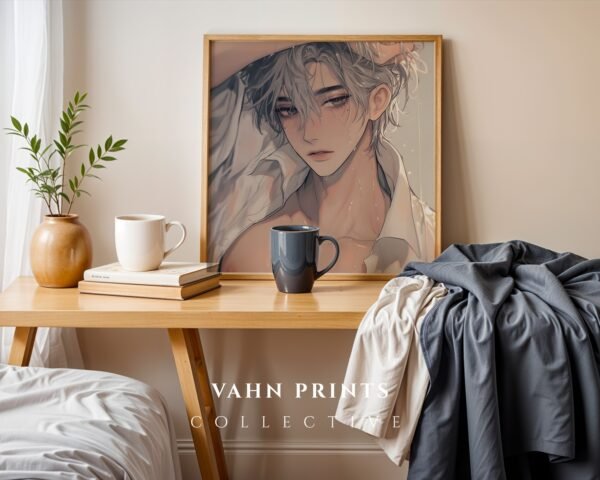 Minimal Nude Male Illustration Art Print Clean Style