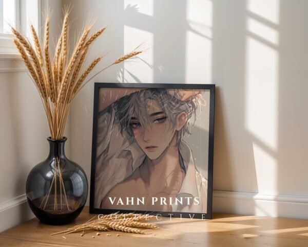 Minimal Nude Male Illustration Art Print Clean Style