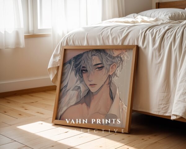 Minimal Nude Male Illustration Art Print Clean Style