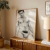 Male Nude Line Drawing Wall Art Modern Printable