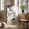 Male Nude Line Drawing Wall Art Modern Printable