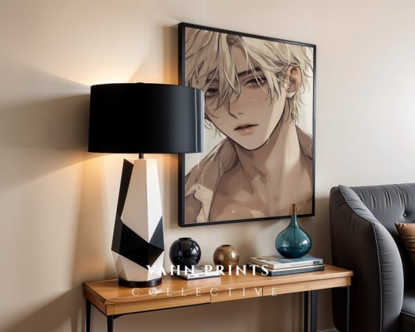 Soulmate Lover Wall Art Handsome Muscular Man Romantic Anime Printable Art