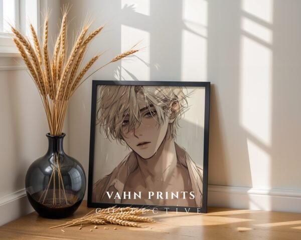 Soulmate Lover Wall Art Handsome Muscular Man Romantic Anime Printable Art