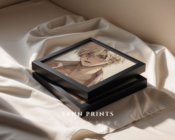 Soulmate Lover Wall Art Handsome Muscular Man Romantic Anime Printable Art