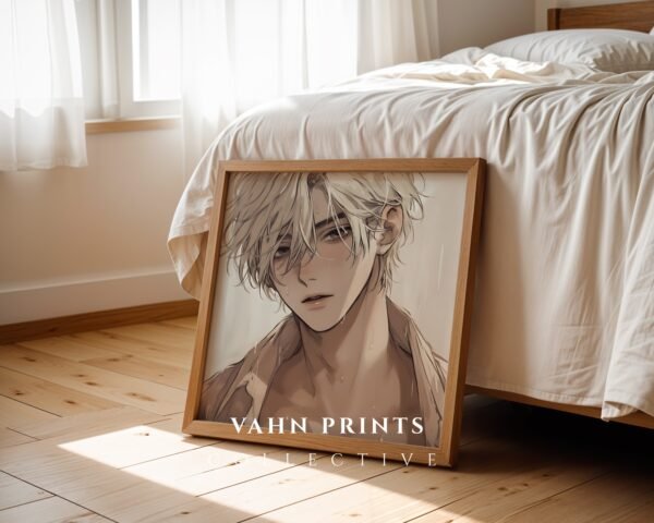 Soulmate Lover Wall Art Handsome Muscular Man Romantic Anime Printable Art